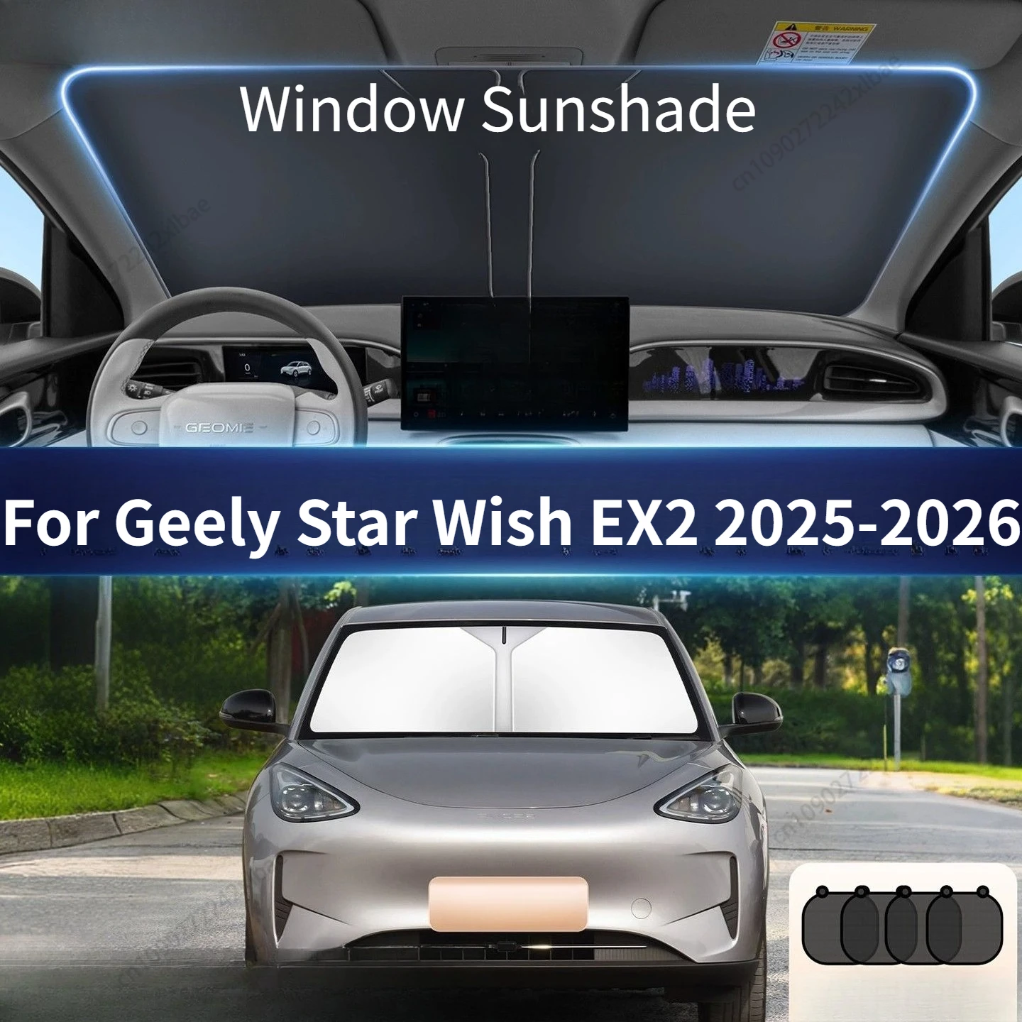 

Магнитная солнцезащитная шторка для Geely Star Wish EX2 2025-2026, защита от УФ-лучей и солнца, сетчатая шторка на лобовое стекло