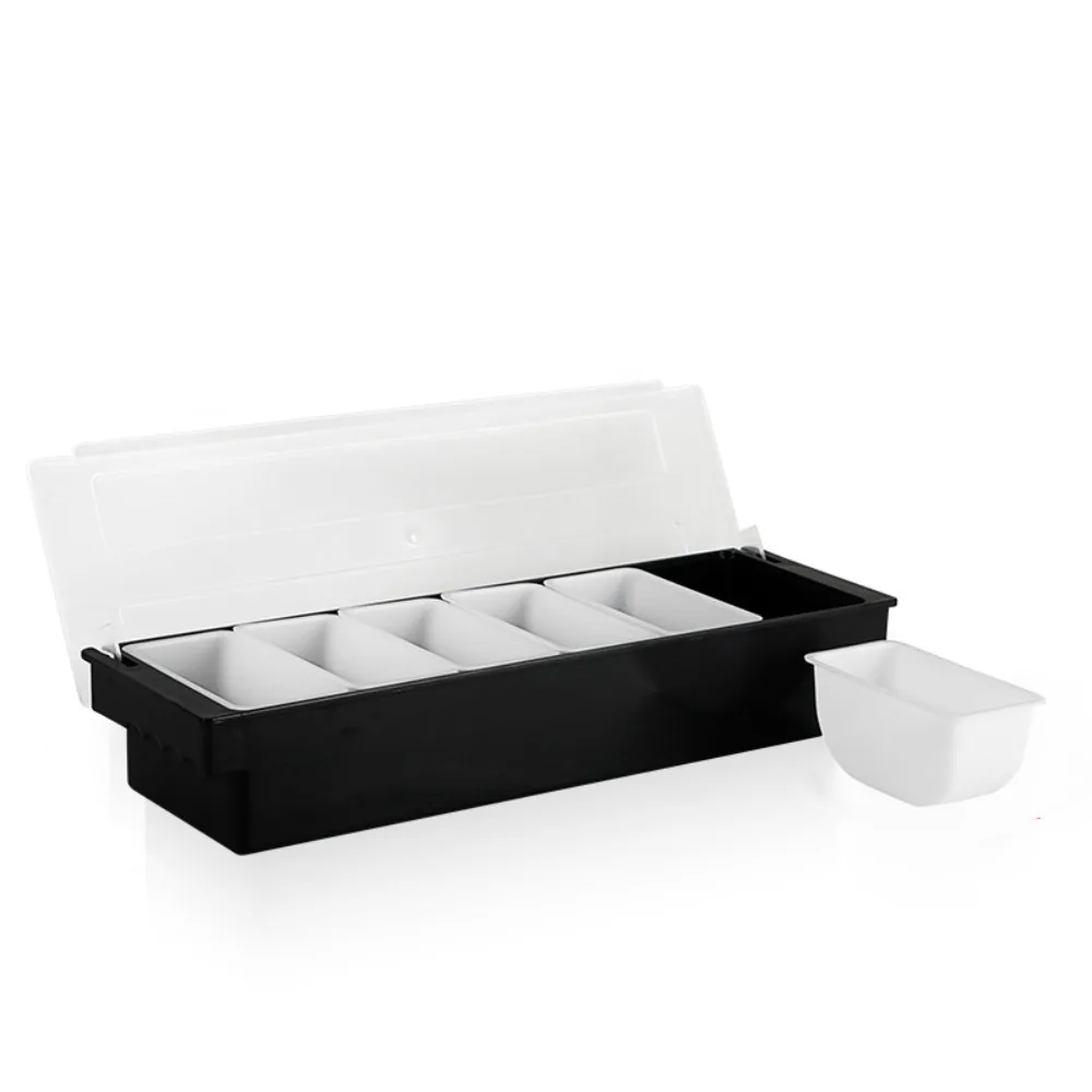 

3/4/5/6 Grids Compartmental Seasoning Box Detachable with Lid Compartment Trays Plastic Dust-proof Seasoning Tank Ingredient