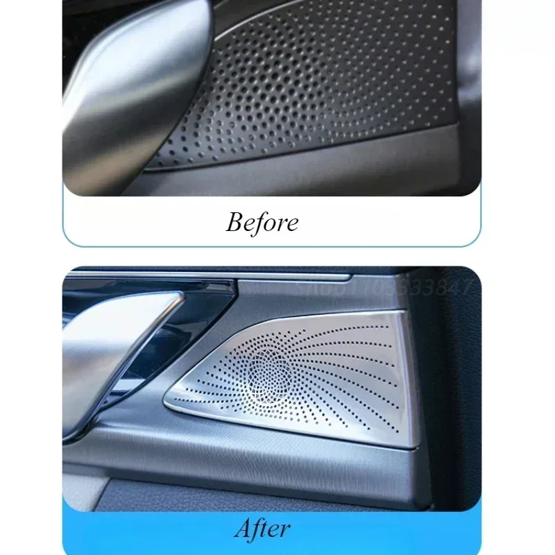 For BYD QIN PLUS DMI DMI/EV Car Door Handle Speaker Cover Interior Modified Silver Titanium Speaker Cover Refit Accessories