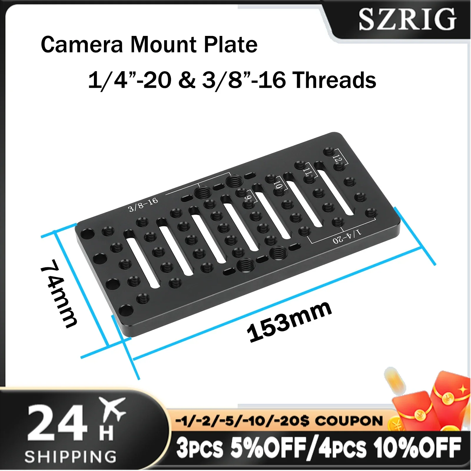 SZRIG Camera Mount Plate with 1/4