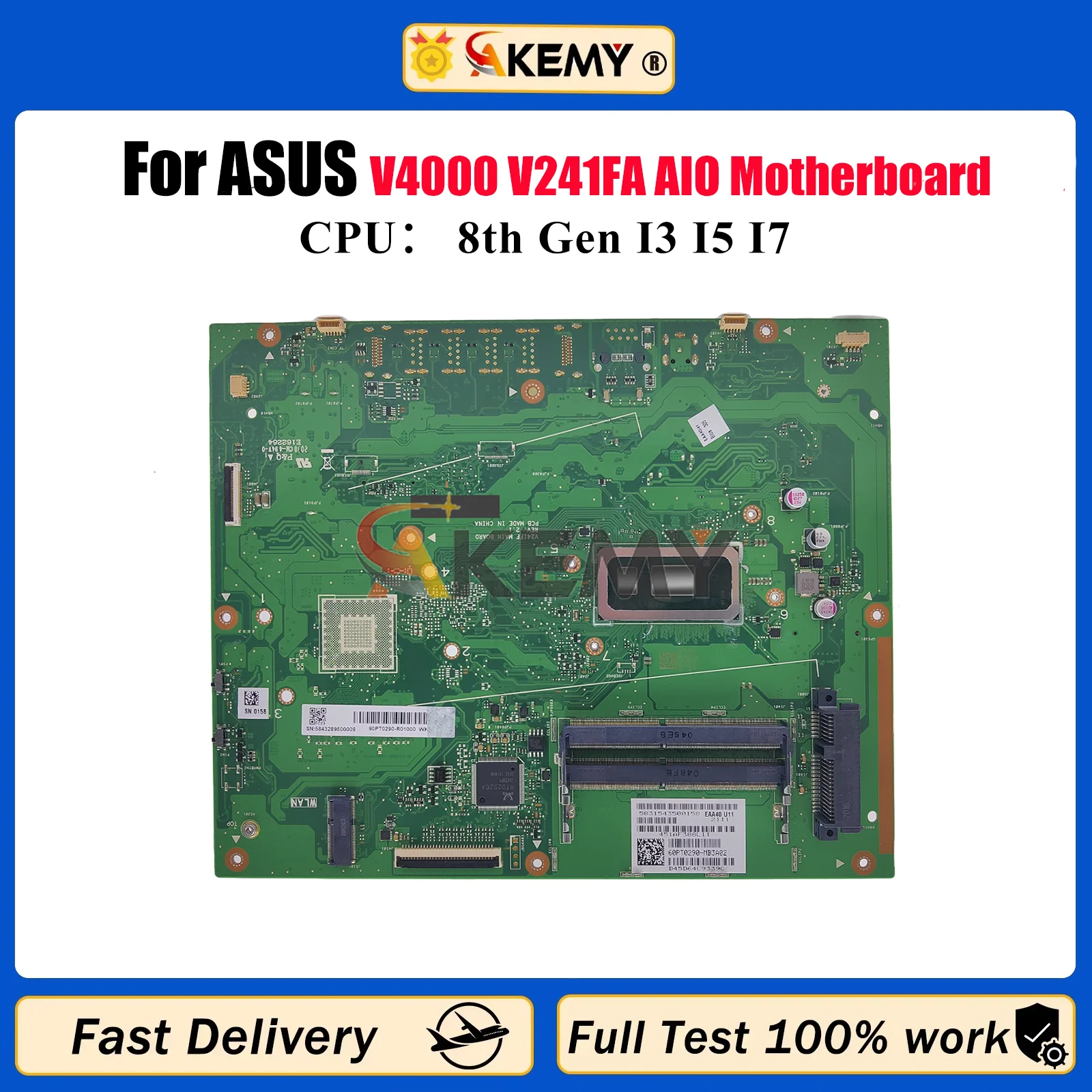 

V241FA Motherboard For ASUS Vivo AiO V241F V4000 V241FA V241FF Mainboard With I3 I5 I7 CPU 100% tests OK fast shipping stk