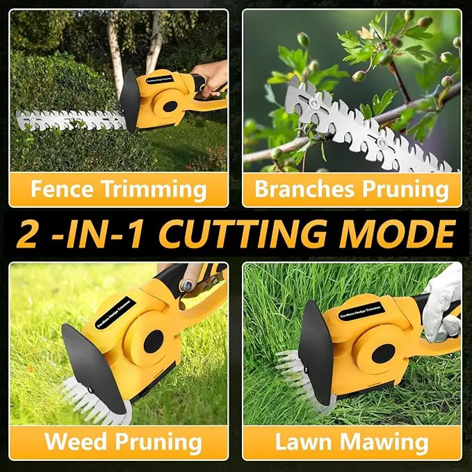 2 IN 1 ไฟฟ้า Hedge Trimmer เครื่องตัดหญ้าไร้สายสวนภูมิทัศน์ Hedge Pruner Trimmer เครื่องมือสําหรับ Dewalt 18V แบตเตอรี่เครื่องมือ