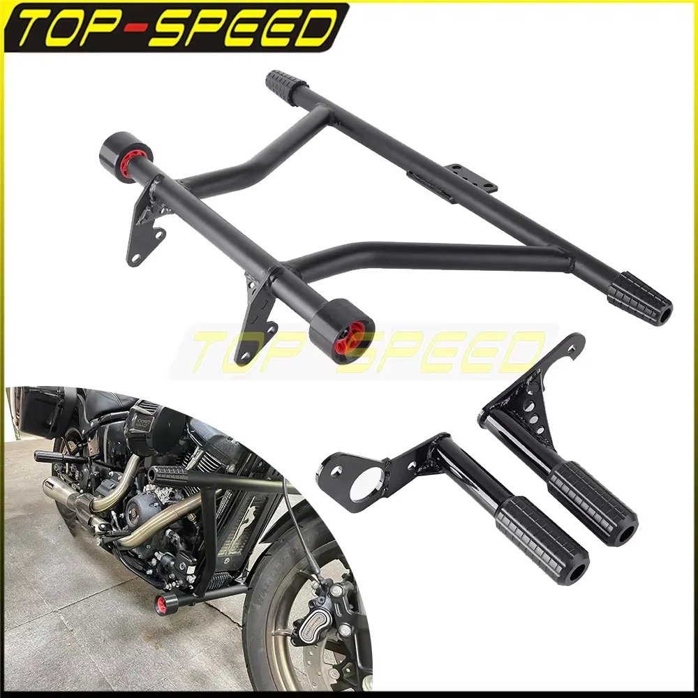 For Harley Softail Low Rider ST 117 FXLRST Motorcycle Crash Bar Engine Guard Protector Bumper Highway Front Crash Bars 2022-2023