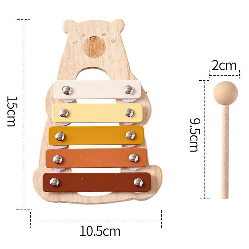 Juguetes de madera Montessori para niños, instrumentos musicales, sonajero, campana, tambor, xilófono, percusión para bebés, instrumentos educativos tempranos, juguete