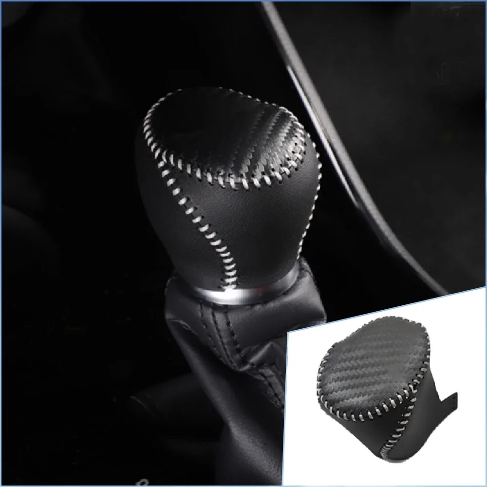 Genuine Leather Car Gear Shift Collars for Toyota C-HR CHR 2016 - 2023+ Leather Head Knob Cover Interior Accessories