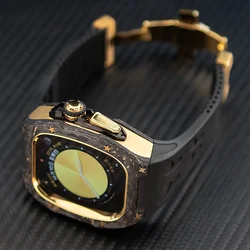 NEW Luxury Carbon Fiber Case Modification Kit for Apple Watch Case Ultra 2 49mm for IWatch Protection Mod Kit Fluororubber Strap