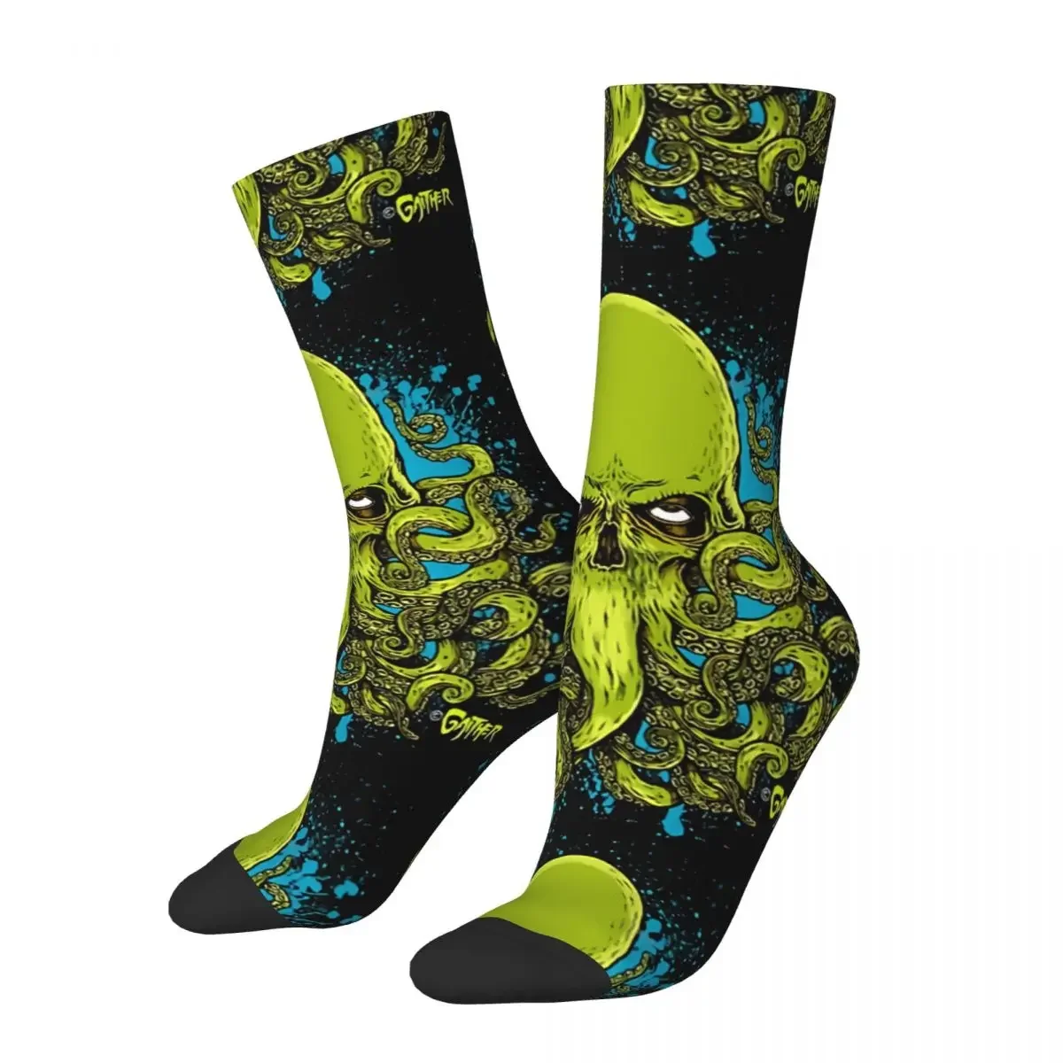 

Funny Crazy Sock for Men Great Old One Hip Hop Vintage Cthulhu Mythos Seamless Pattern Printed Boys Crew Sock Novelty Gift