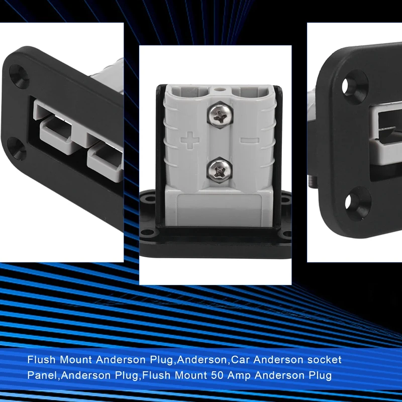 Montagem nivelada para montagem Anderson Plug, tampa do painel para caravana, campista, barco, caminhão, 50 Amp