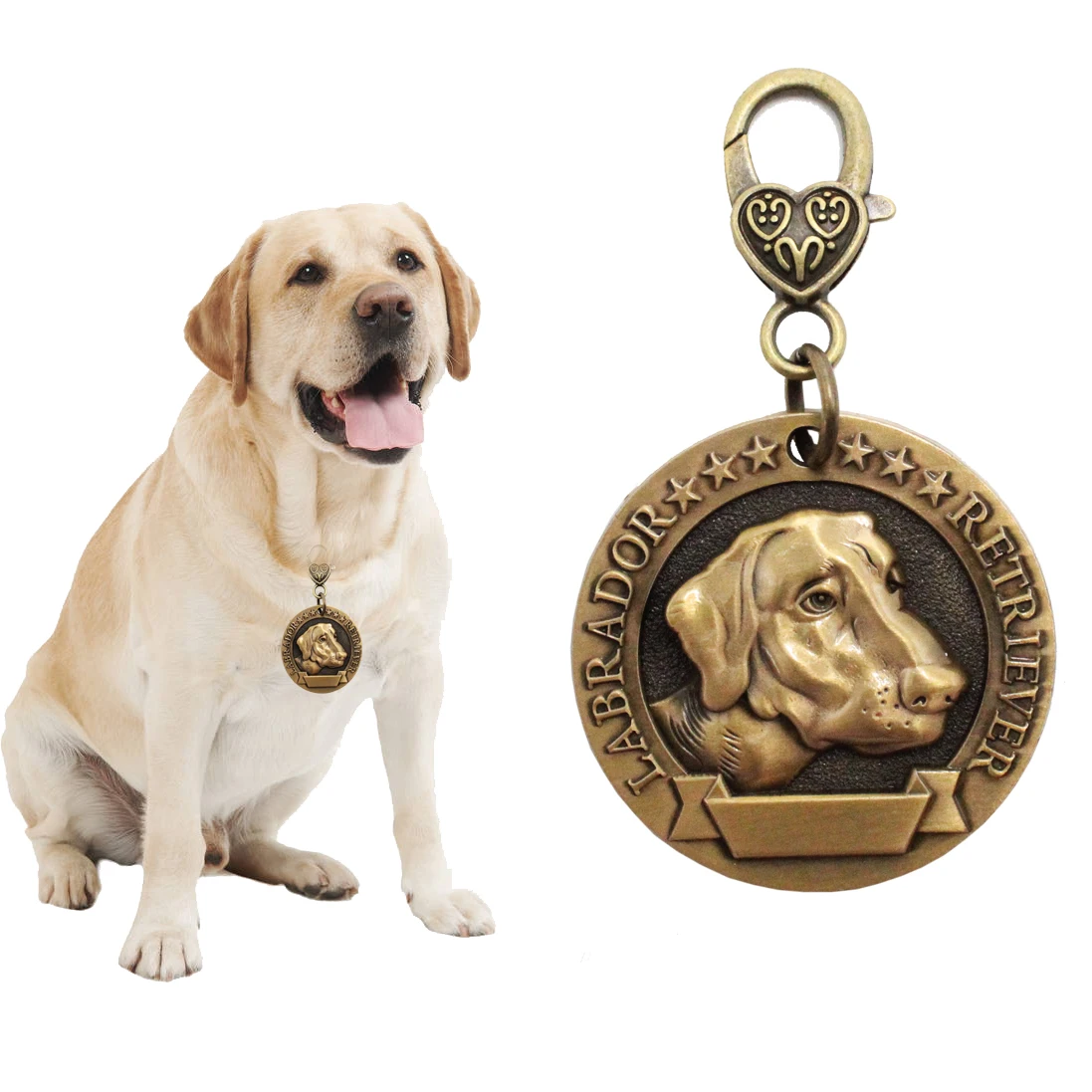 Personalized Dog ID Tag Engraving Customized Pet Collar Coppery Charm Nameplate Pet Accessoires Labrador Bull Doberman Pitbull