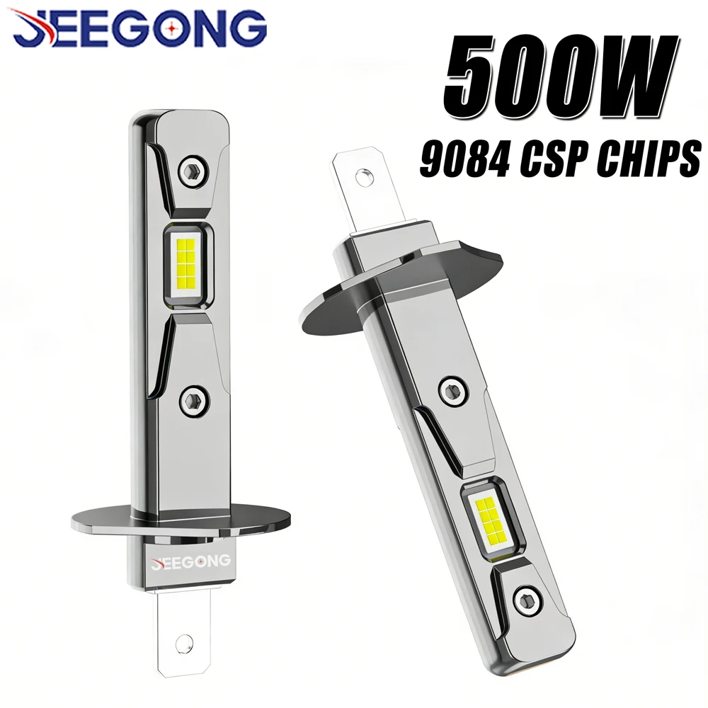 2Pcs H1 Led Headlight 6000K CANBUS Led Car Lights 16 Core 9084 CSP CHIPS 500W Super Bright Auto Headlamp Fanless Fog Lamp 12v
