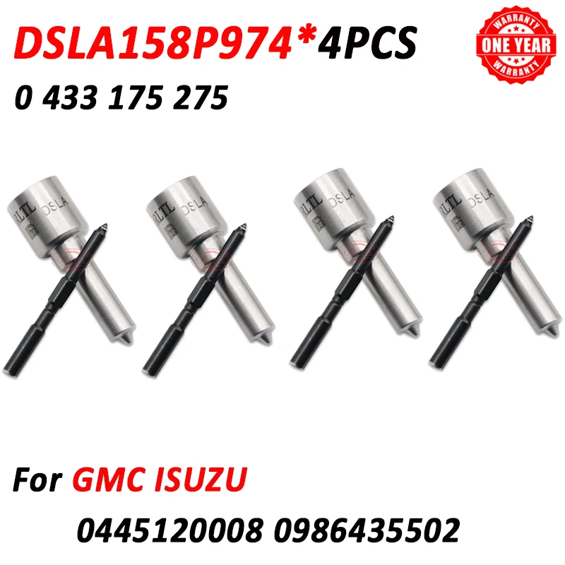 4 قطعة DSLA158P974 0433175275   حاقن الوقود فوهة DSLA 158 P 974 لجي إم سي ايسوزو 045120008 0986435502