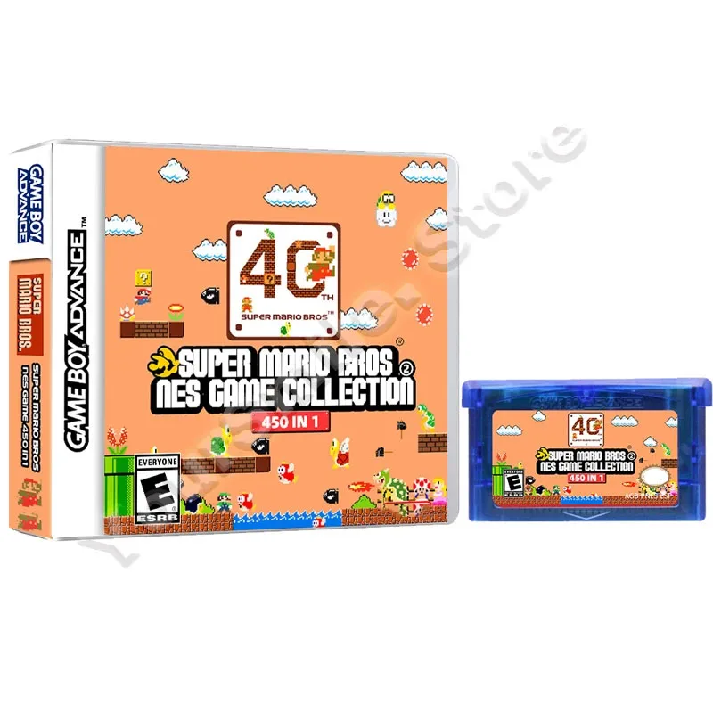 GBA Game Card Super Mario 40th Anniversary Cartridge Video Game Console Card  Series 420 450 In 1 New Game Collection Gifts Toys