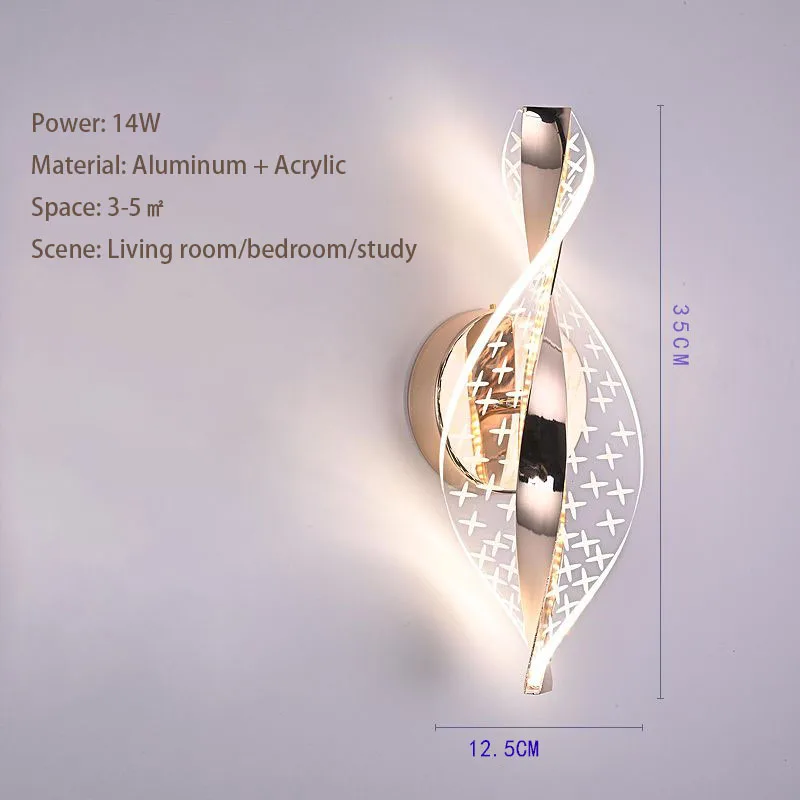 Acrylic Tritone Lamp Lampara Mesita Noche Luces Led Para Habitacion Wall Light Lamps For Living Room Lustro De Pared Interiores