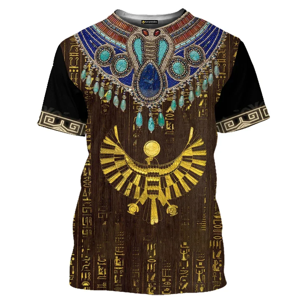 

Ancient Egypt Horus 3d Printed O Collar Casual Quick Drying Breathable Sports Men's and Women's Round Neck Four Seasons T-shirt