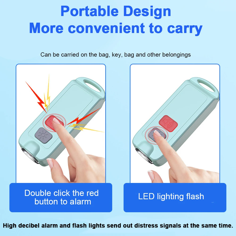 Personal Alarm with LED Lights Self Defense Alarm Waterproof Emergency Safety Alarm for Women Elderly Children Night Runners