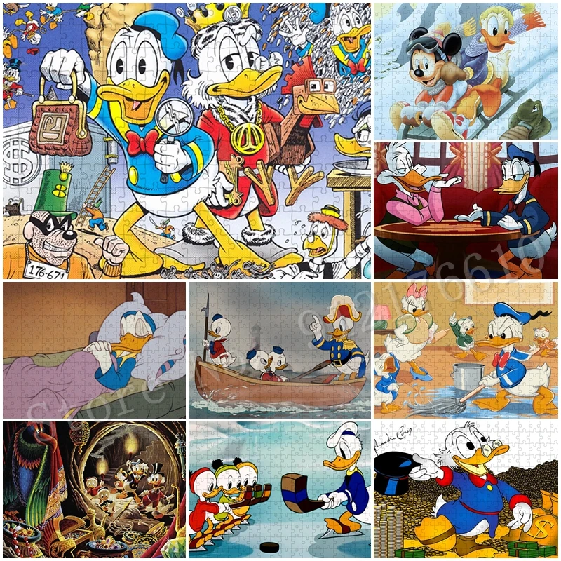 

Bitcoin Donald Duck Jigsaw Puzzle 300/500/1000 Pics Disney Mickey Ski Creative Decompress Diy Game Toys Crafts Home Decor Gifts