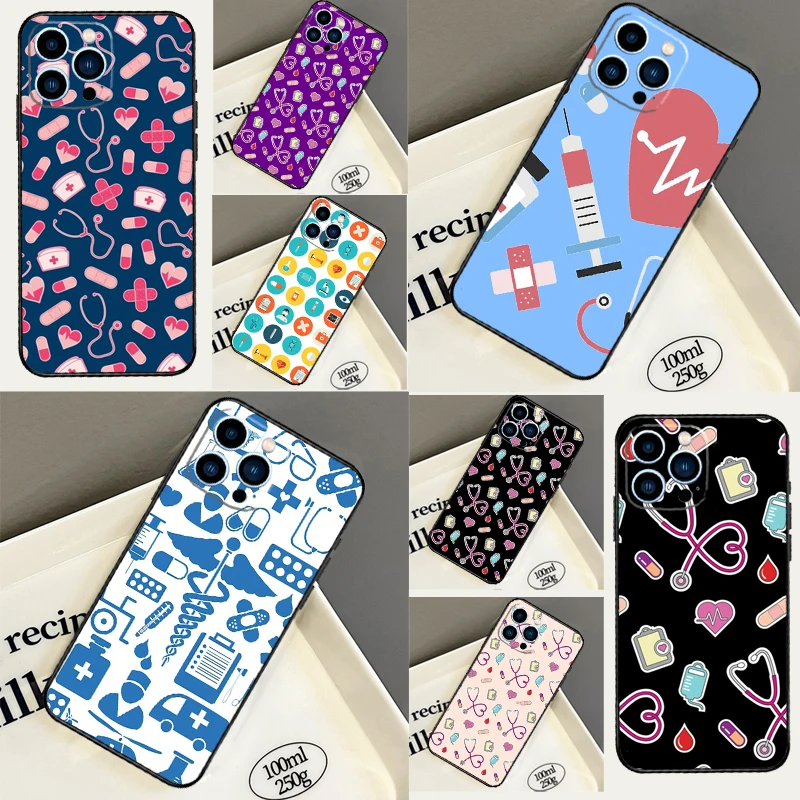 Medical Medicine Design Nurse Pattern Cover For Samsung Galaxy S24 S25 S26 Ultra S22 S23 Plus S20 S21 FE S10 S25 FE Phone Case