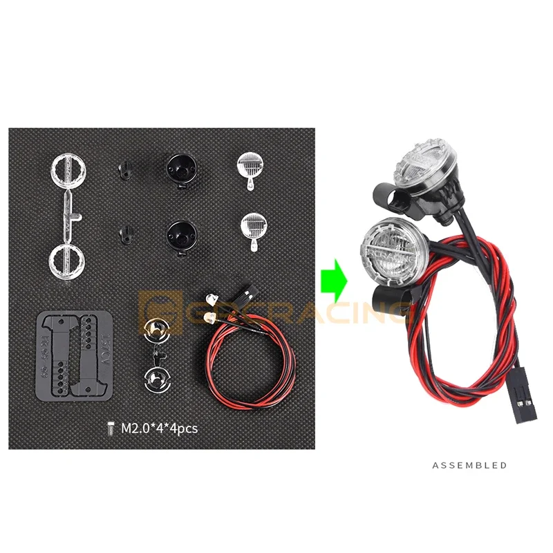 CGRC 1 Set LED-Scheinwerfer für 1/10 RC Crawler Car Traxxas TRX4 Defender Bronco TRX6 G63 AXIAL SCX10 RC4WD D90 Teile