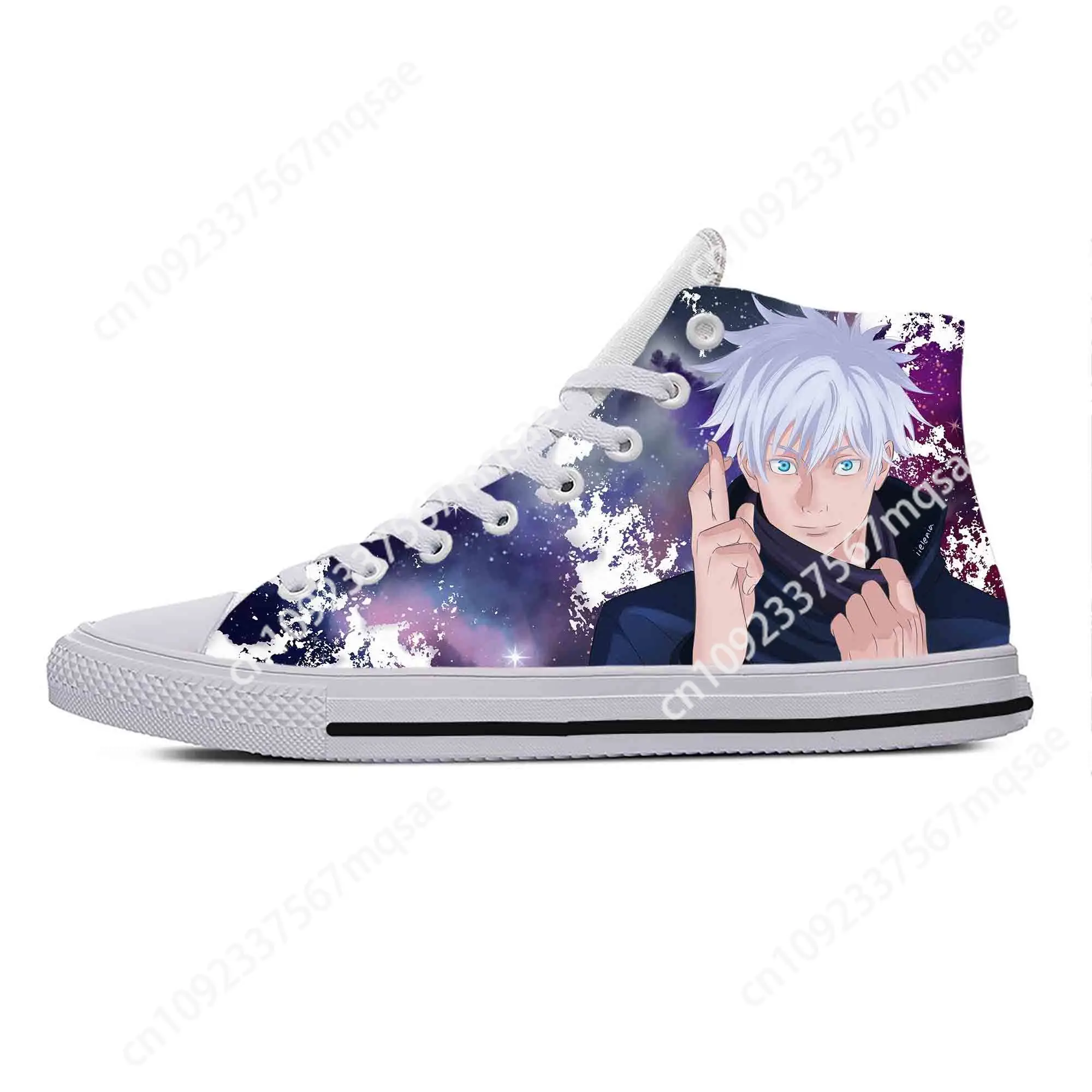 Zapatillas de tela de Anime japonés para hombre y mujer, zapatos casuales de Manga Jujutsu Kaisen Gojo Satoru, zapatillas cómodas transpirables con estampado 3D