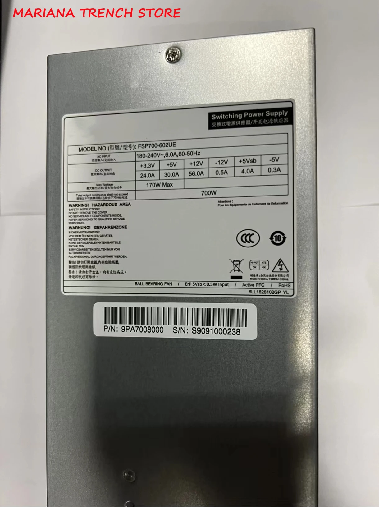 FSP700-602UE per alimentatore server 700 W 2U con classificazione FSP