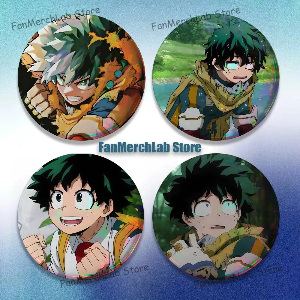 

D-Deku Anime I-Izuku M-MidoriyS Anime Enamel Pin Badge Cartoon Round Brooch Accessories on Backpack Gifts