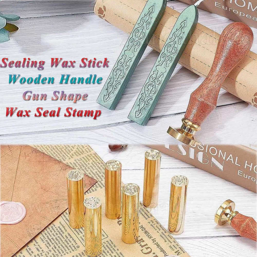 

Rose Flower Gun Shape Wooden Handle Wax Seal Stamp 2pcs Sealing Wax Sticks For Gift Wedding Invitation Card Decoration 2024