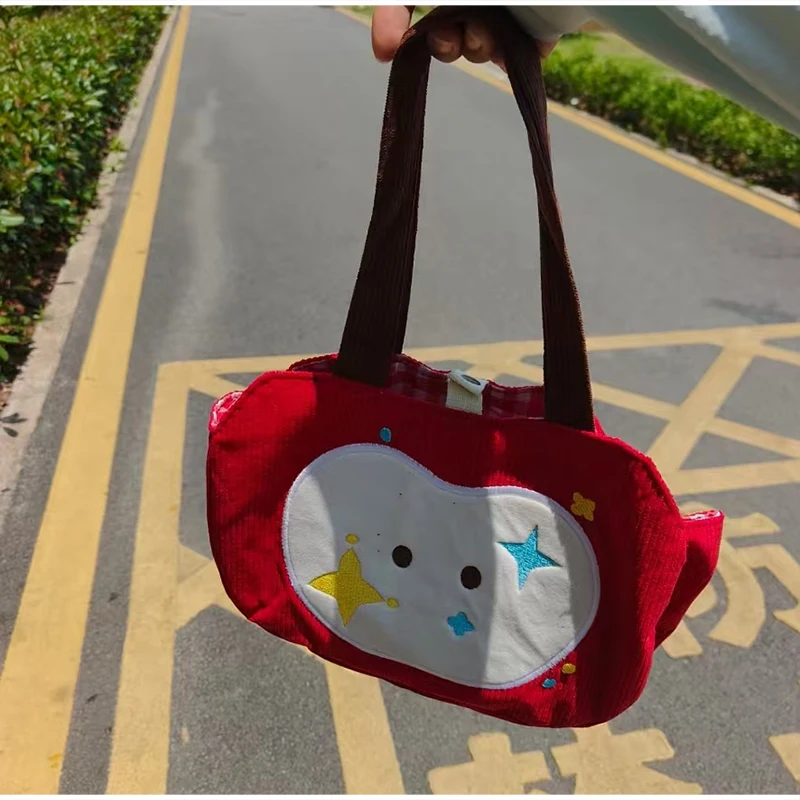 Apfel-förmige Umhängetasche, Damenhandtasche, Niedliche Leichte Kompakte Tasche für Reisen, Einkaufen & Freizeitausflüge, Druckknopfverschluss – Detail 7