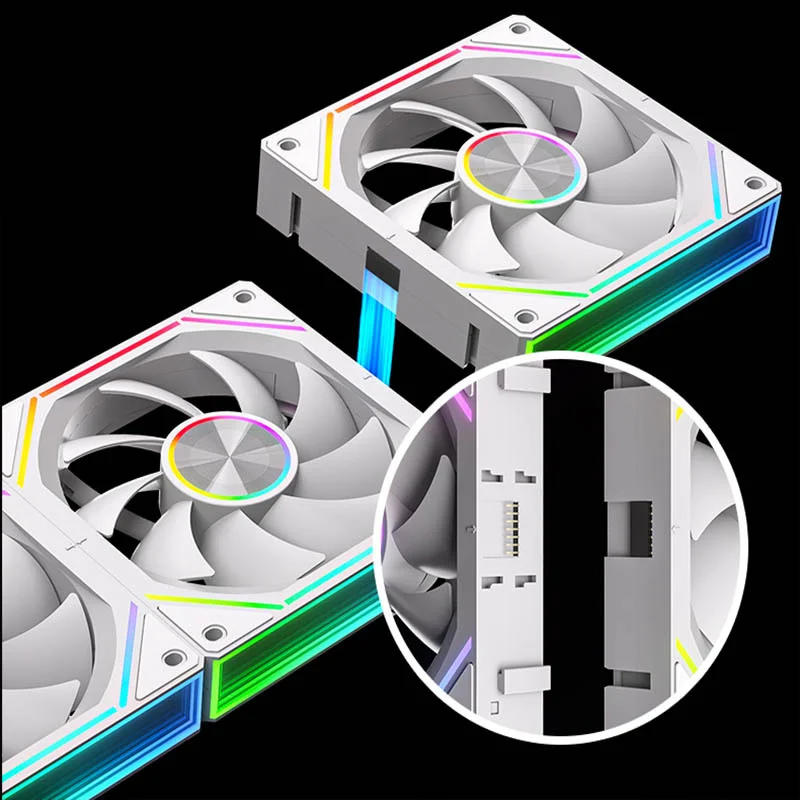 K4 مروحة تبريد سطح المكتب 3 قطعة 12 سنتيمتر وصلة لاسلكية ARGB مزامنة مروحة ثلاثية حزمة ، تبريد الهواء/المياه التي تسيطر عليها درجة الحرارة #3