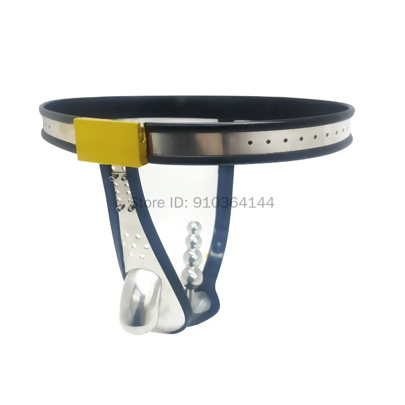 Men's Chastity Device Metal Waist Belt T-shaped Iron Underwear With Stainless Steel Anal Plug Cock Cage Dildo Sex Toys for Men