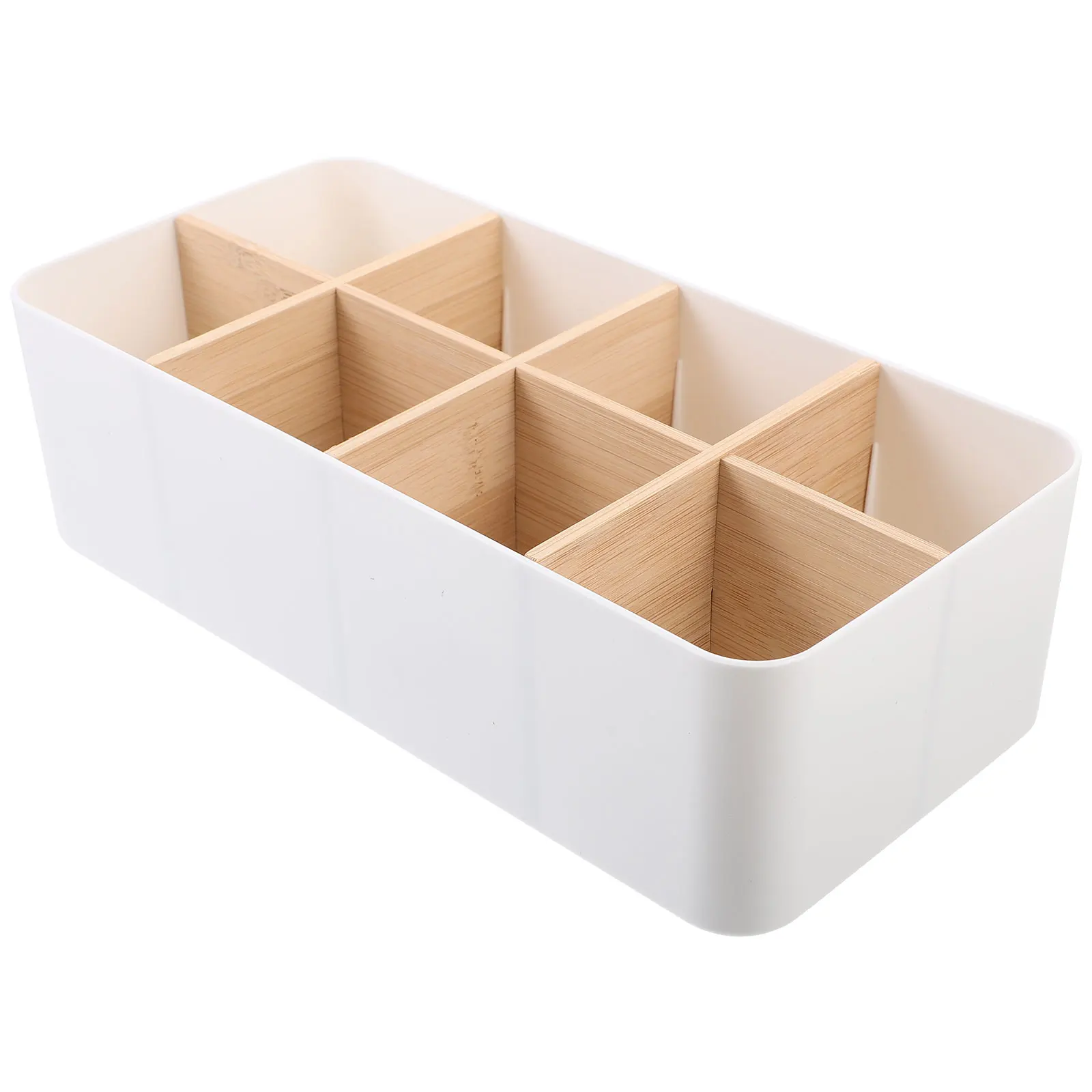 

Detachable Storage Box Home Supplies Makeup Vanity Key Bins Bamboo PP Multi Grid Desktop Organizer Clean