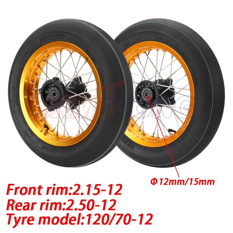 Front 2.15-12 & Rear 2.50-12  inch wheels hub 120/70-12 tyre Road  motorcycle modified accessories innova tires high quality