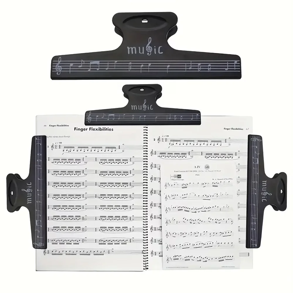 Premium Sheet Music Clip, Five-Line Music Holder, Book & Stationery Clip, for Piano, Drum and Music Score