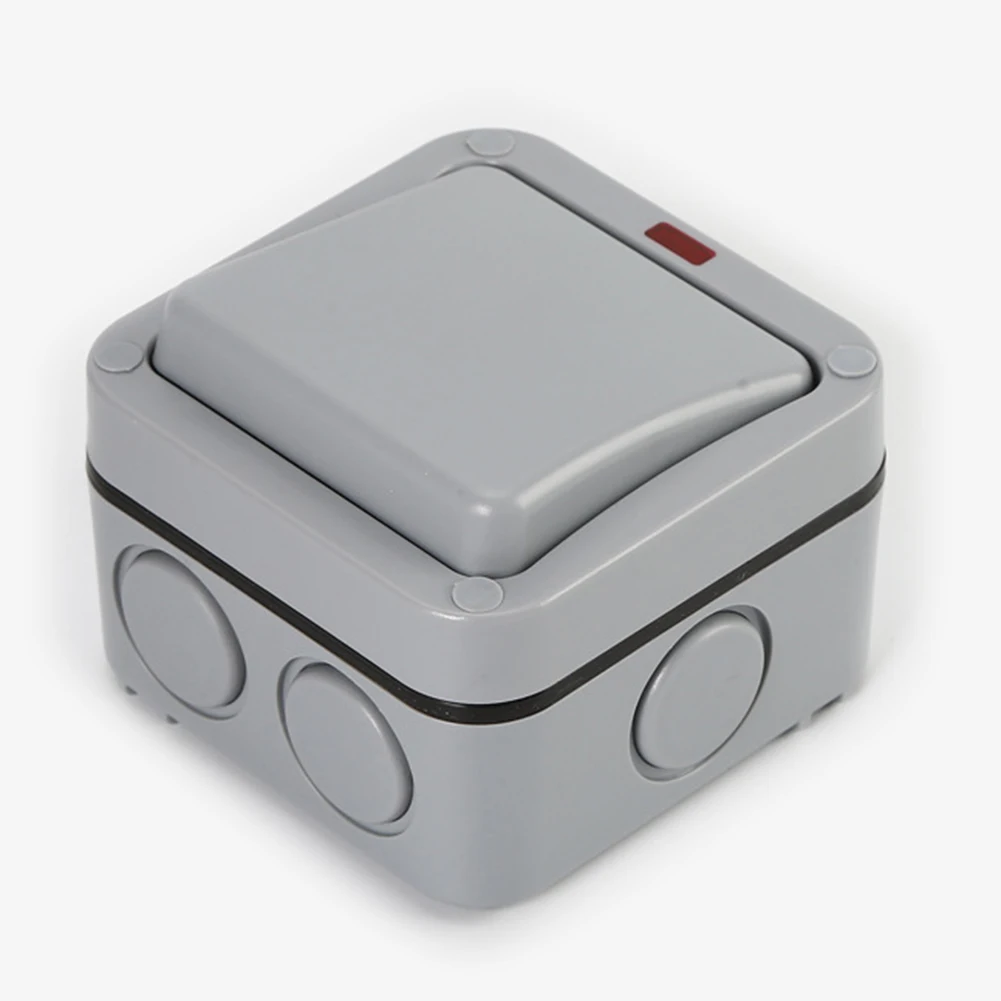 Saklar Dinding Luar Ruangan Berperingkat IP66 - Tombol Tekan Tahan Cuaca, 1 Gang 20A Untuk Kotak Sambungan Rumah & Taman Saklar Luar Ruangan Tahan Air