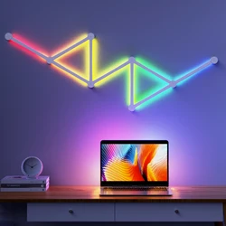 RGB LED Strip Lights 6 or 9 Pieces Set - USB Powered Multicolor Lighting with App Control, 16 Million Colors, 9 Music Rhythms, 4