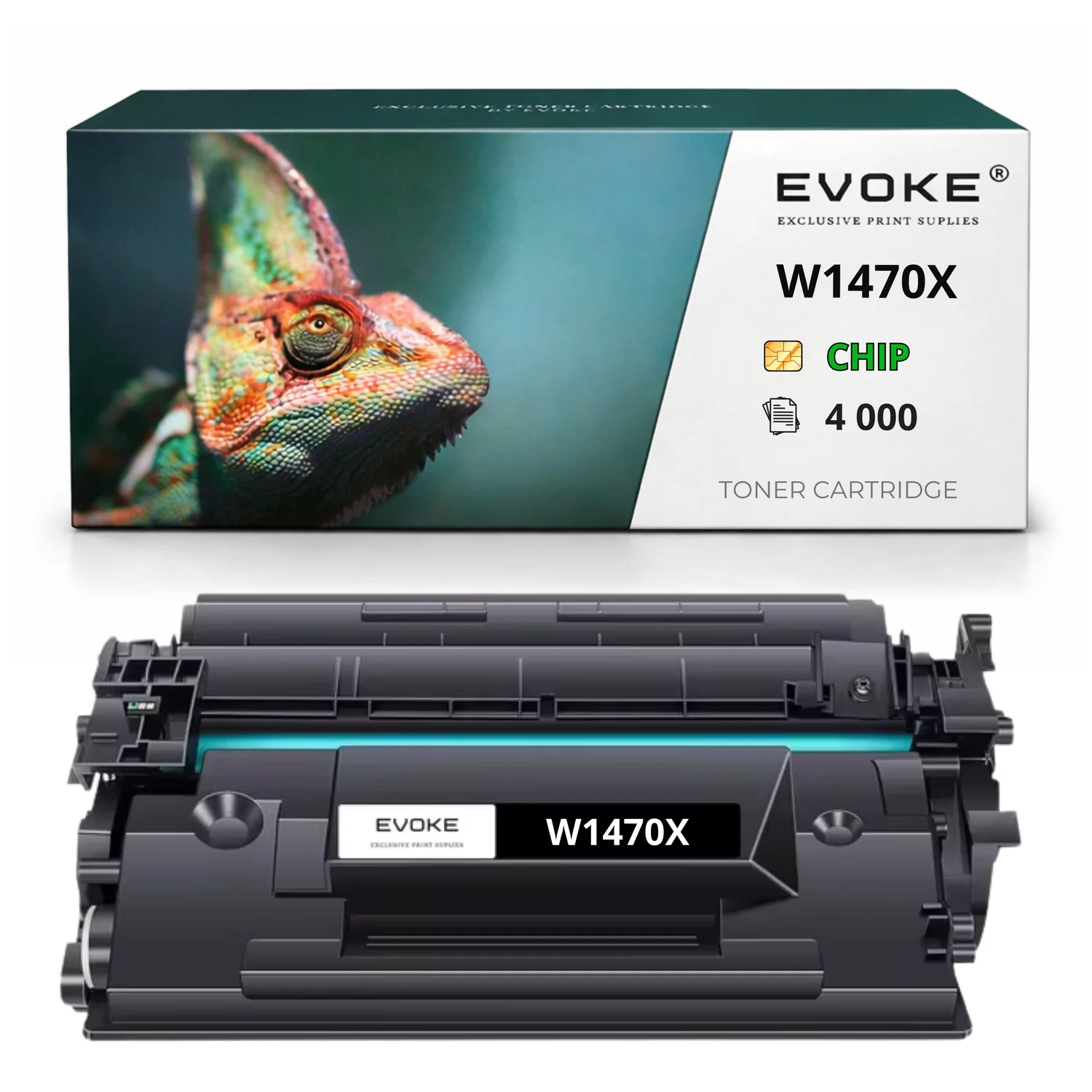 Evoke compatibele toner voor HP W1470X 147X zwart met chip, 4000 pagina's, Laserjet M611 M612 M635 M636