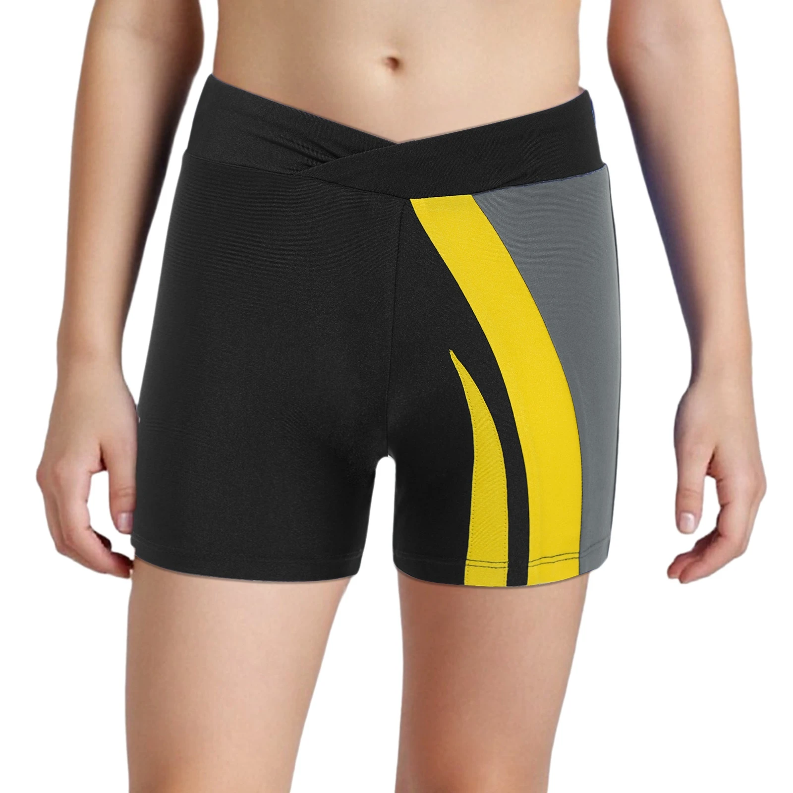 

Kids Sports Shorts Boys Color Block Stretchy Shorts Gym Yoga Running Workout Costume Ballet Figure Skating Performance Dancewear