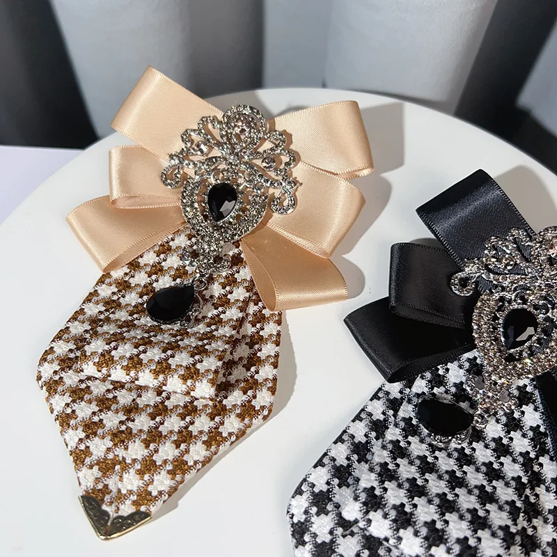 Black checkered bow, men's high-end feeling, British style wedding tie, flat cornered shirt, bow women's accessories