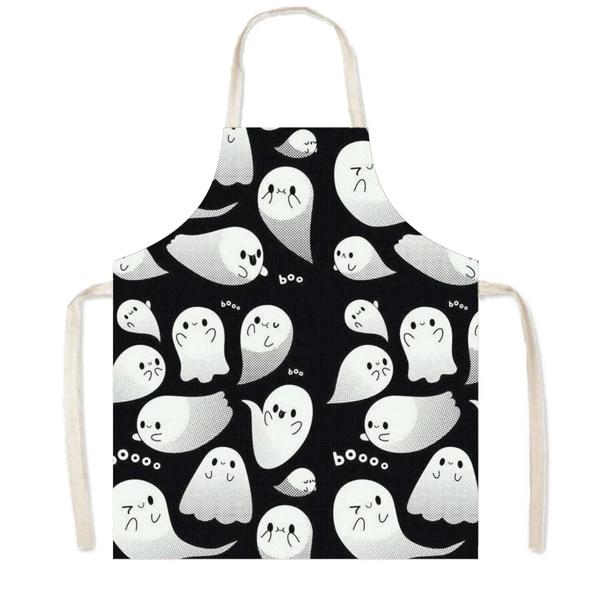 Vampire Bat Ghost Print Kitchen Aprons Gothic Style Women Men Baking Home Cleaning Clothes Pinafore Chef Waiter Cooking Apron