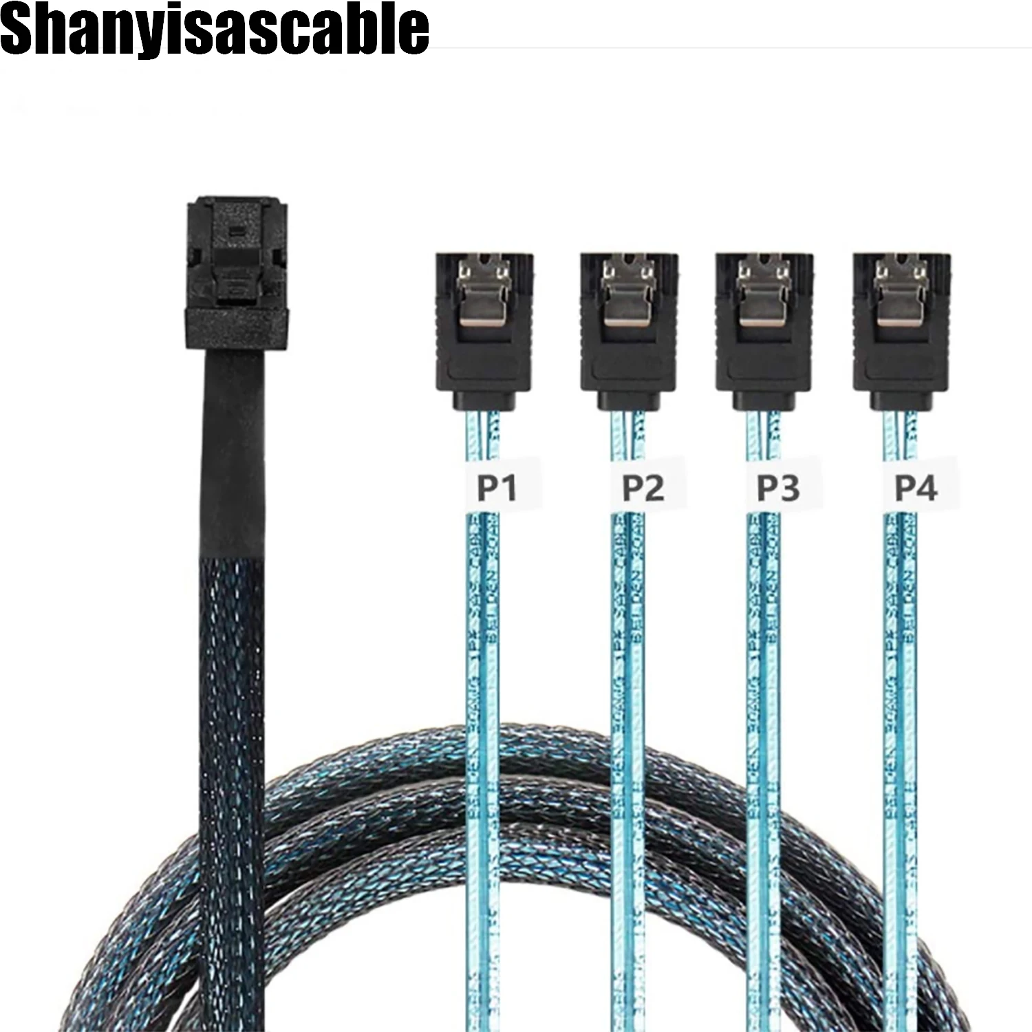 Internal Server Breakout Cable Mini‑SAS HD SFF‑8643 Male to 4‑Port SATA 7‑Pin Hard Drive Data Cord for RAID Controller