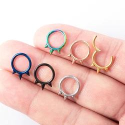 1Pc Punk Spiked Nose Ring Stainless Steel Clicker Segment Hinged Hoop Cartilage Earring Septum Rings for Women Men Body Jewelry