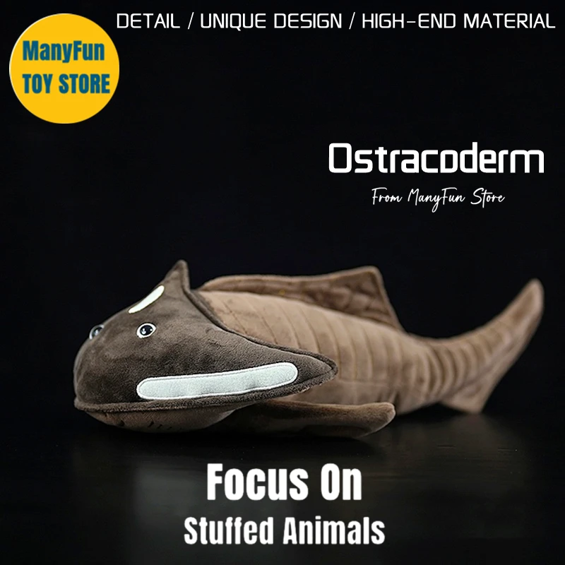 Ostracoderm Plush Toy High Fidelity Armored Fish Plushie Paleontology Pteraspid Peluche Lifelike Paleozoic Stuffed Animals Toys