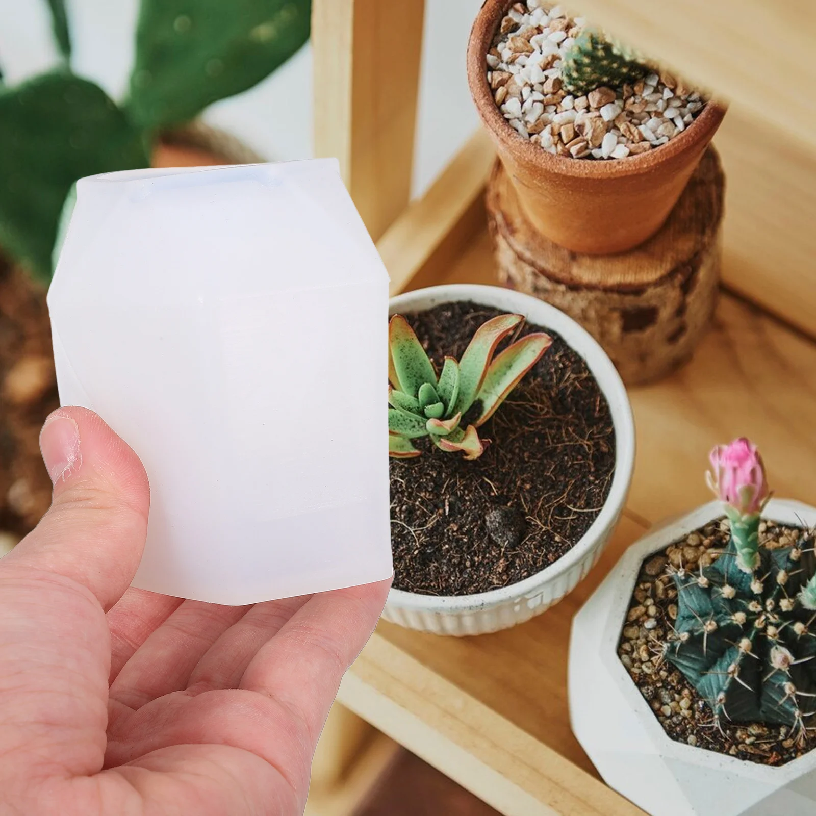 

Flower Pot Mold Small DIY Epoxy Arrangement Planter Casting Silicone Brush Holder Container Reusable Smooth Practical