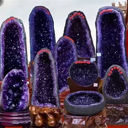 Natural Uruguay Brazilian Amethyst Cave Decoration Agate  Degaussed Mineral Living Room Office Healing Wealth