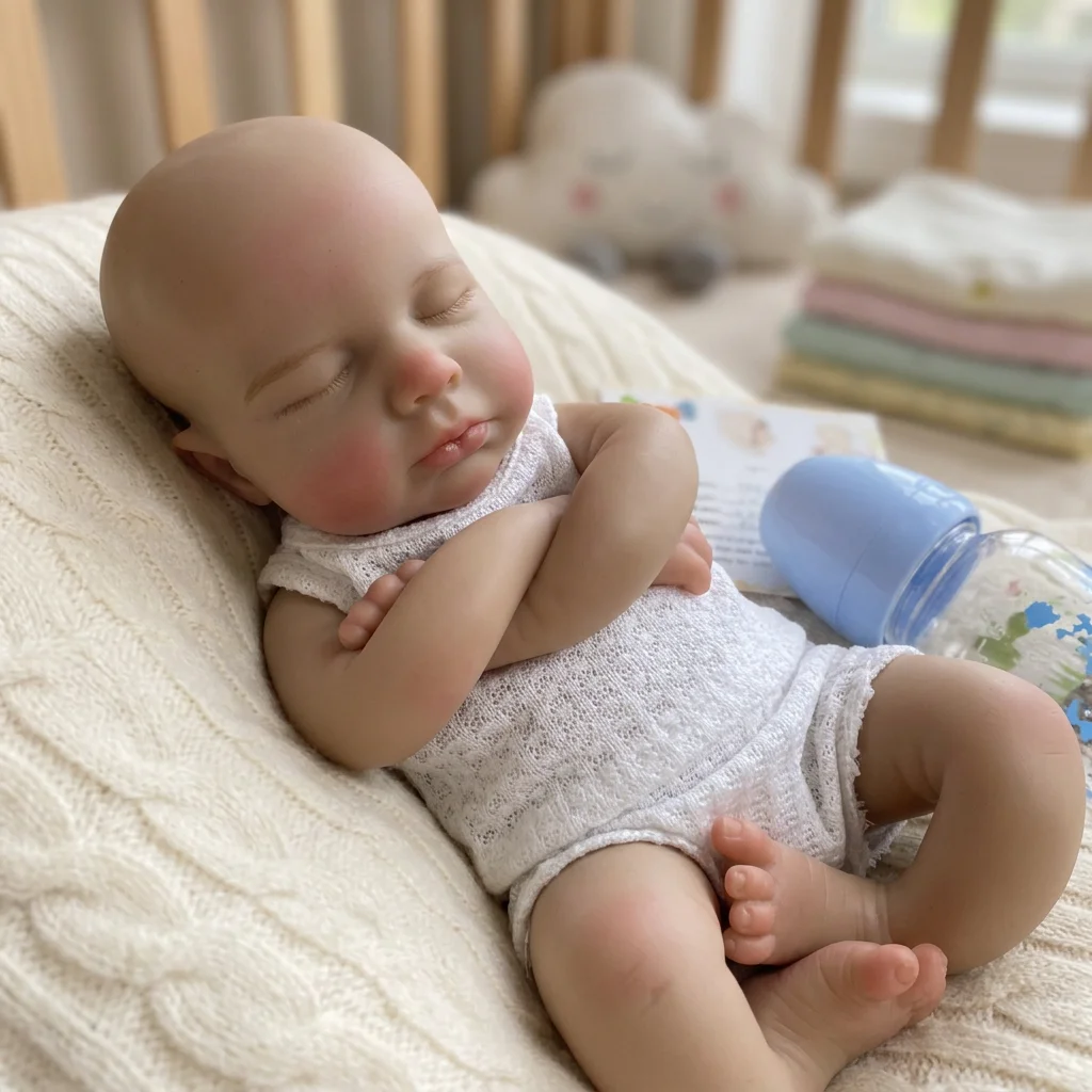 13 Inch Loulou Full Silicone Reborn Doll Dark Skin Tone Lifelike Hand Painted Waterproof Collectible Art Ornament for Holiday