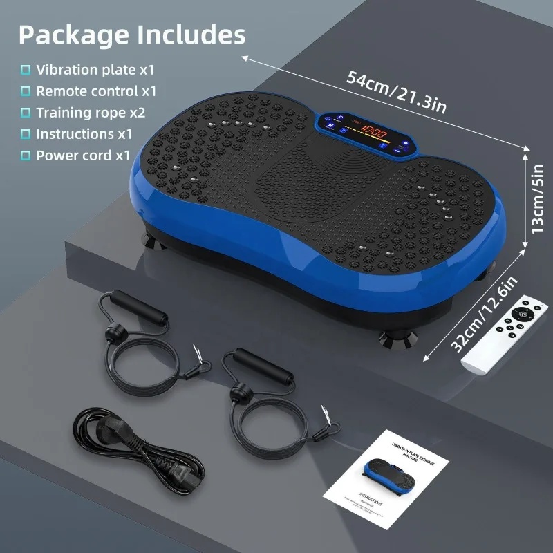 Home Electric Full Body Vibration Platform, Adjustable Shaking Trainer for Lazy Workout, Portable Household Fitness Equipment