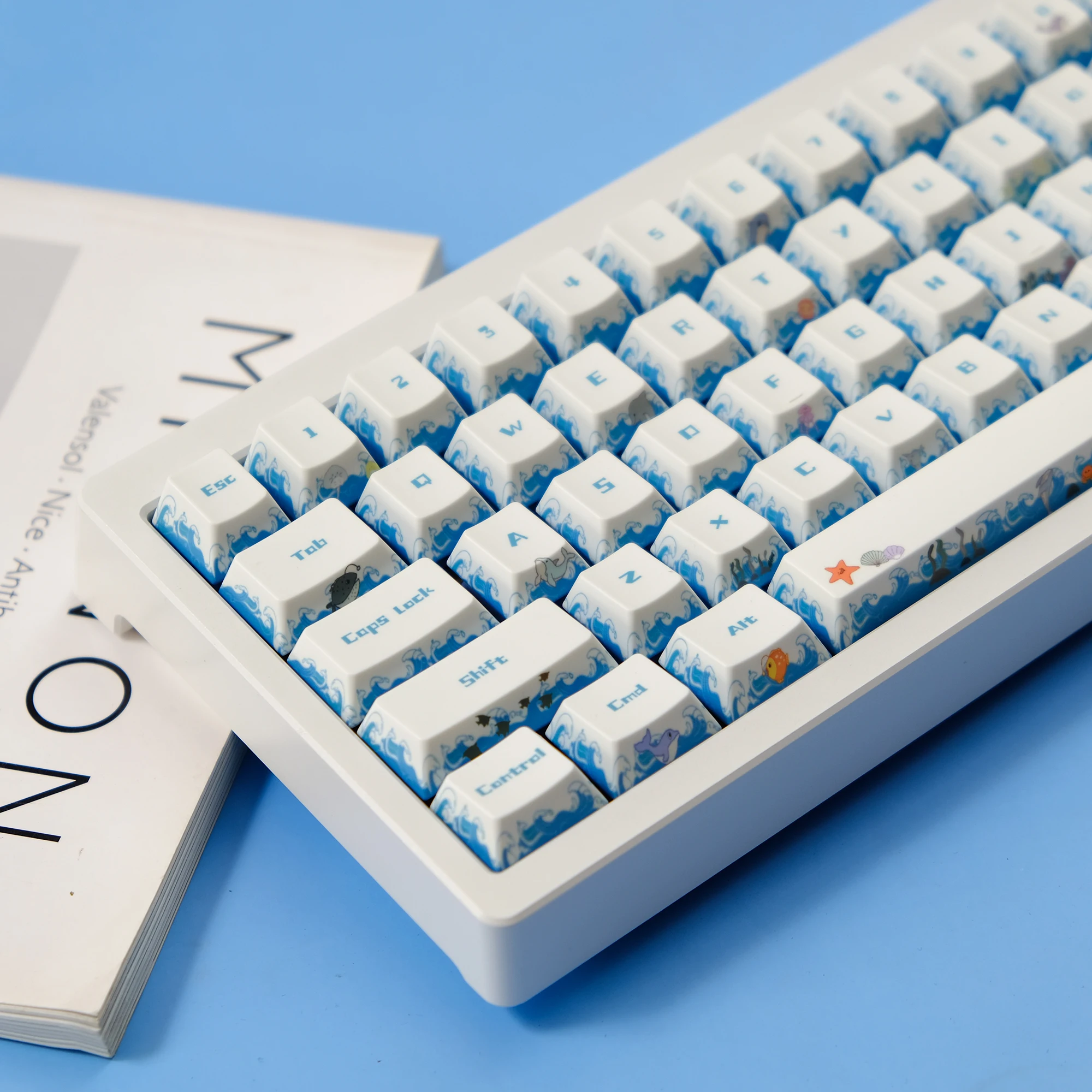 Thème de fête en haute mer, 143 touches par Sublimation, PBT, nouveauté, capuchons de touches personnalisés pour clavier mécanique MX 61/64/75/87/98/104/108