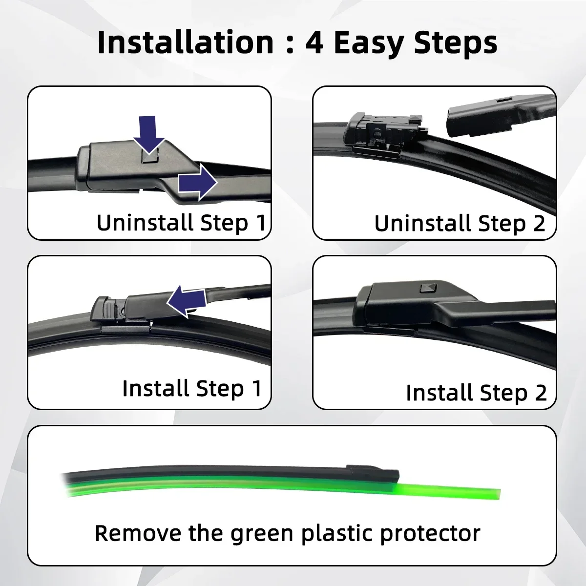 لسكودا فابيا 5J رومستر يتي الجبهة ممسحة زجاج أمامي جنرال موتورز متعددة الوظائف مزدوجة المطاط تنظيف اكسسوارات السيارات #4