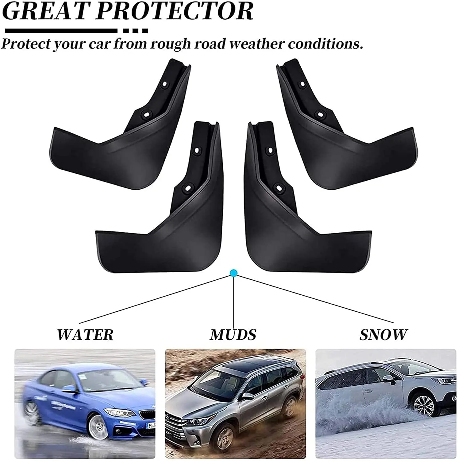 Car Fender Mudflaps For Toyota Corolla 2014 2015 2016 2017 2018 Car Tire Mudguard All Season Easy Install Durable Car Accessorie