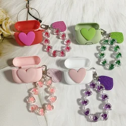 For huawei FreeBuds 6i Case cover Cute Love Earphone Silicone Cover with WristChain Lanyard Case for HUAWEI 6i
