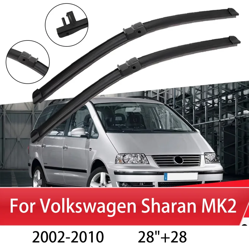 

Car Wiper Blades For Volkswagen Sharan MK2 2002-2010 28"+28R" Windshield Windscreen Clean Naturl Rubber Cars Wipers Accessories